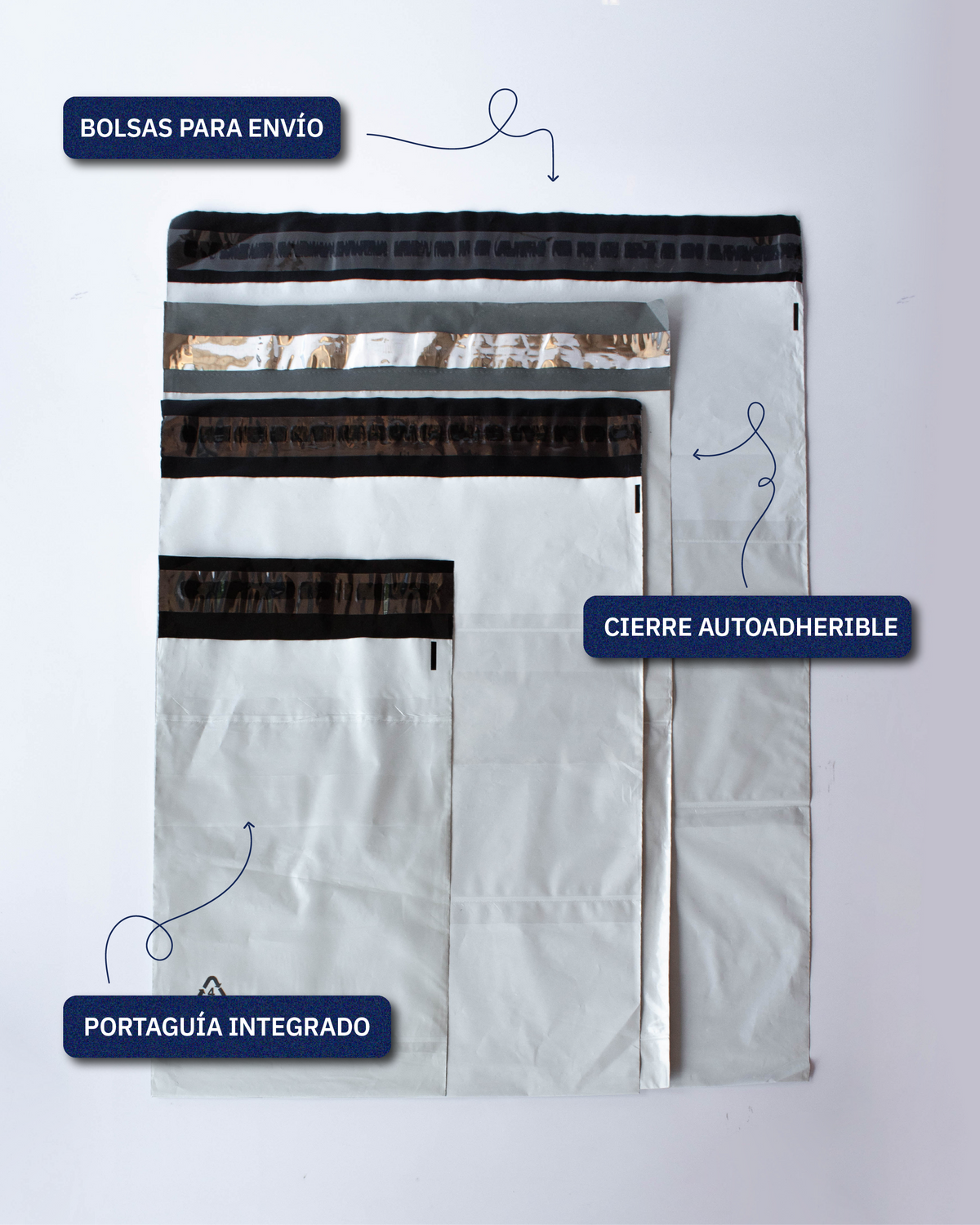 Bolsa para Envío con Porta Guía Blanca